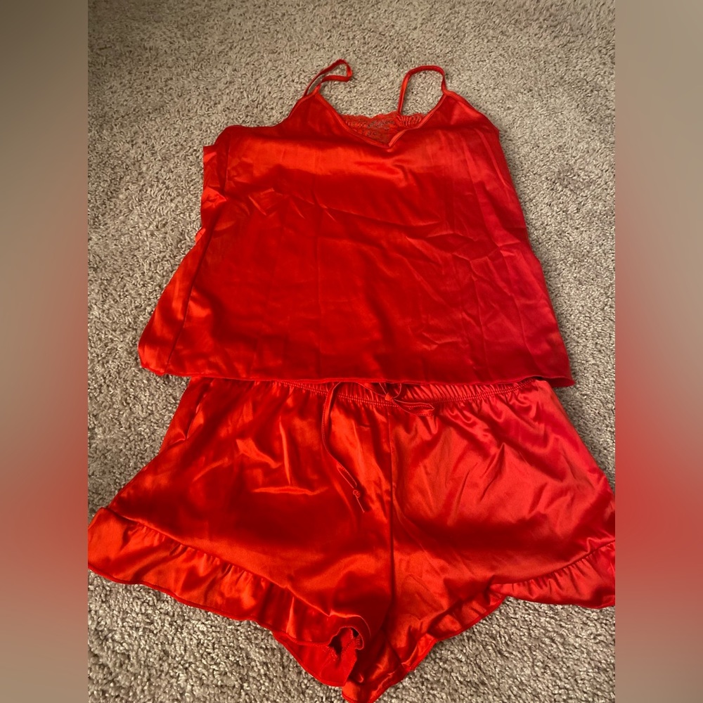 Red valentines pajamas size m